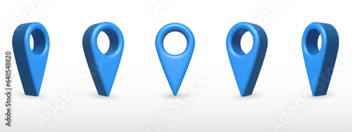 3D Pointer pin location symbol. Blue marker icon sign. checkpoint icon vector. 