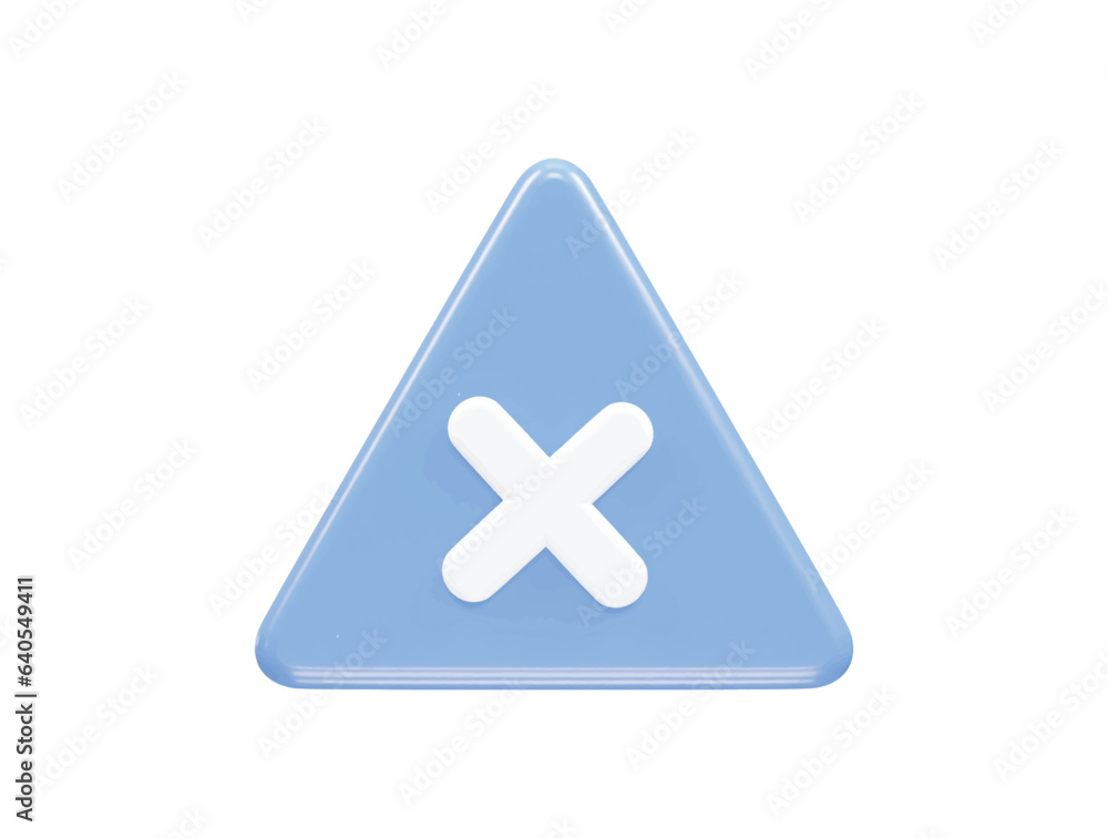 Obraz premium Wrong icon 3d render illustration vector