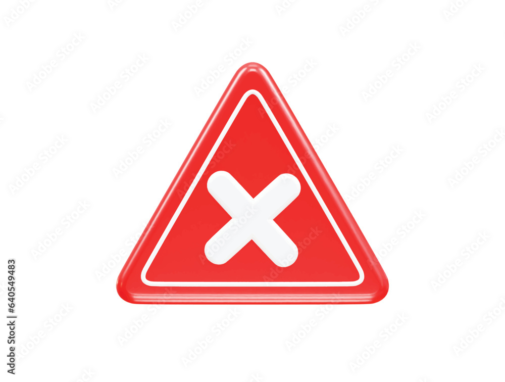 Wrong icon 3d render illustration vector Wrong icon 3d render illustration vector