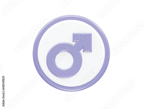 Male symbol 3d element render illustration