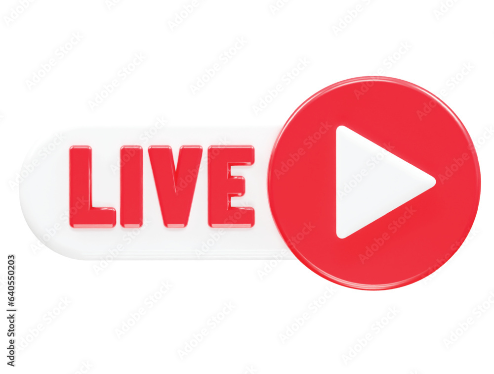 Live icon vector 3d rendering illustration element Live icon vector 3d rendering illustration element