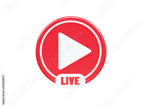 Live icon vector 3d rendering illustration element Free Download Live icon vector 3d rendering illustration element - GFXLoad