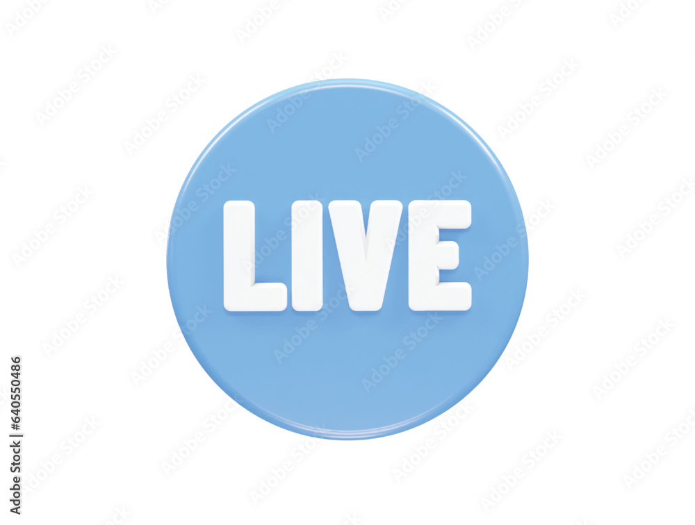Live icon vector 3d rendering illustration element Live icon vector 3d rendering illustration element