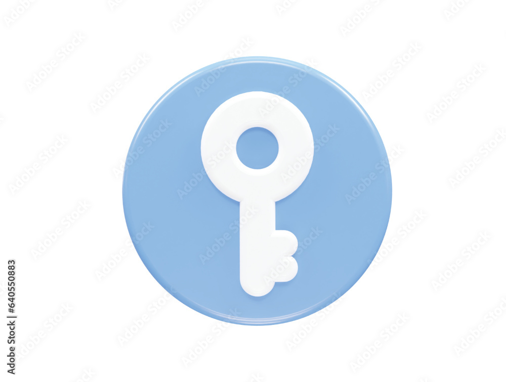 Key icon 3d rendering vector illustration transparent element Key icon 3d rendering vector illustration transparent element