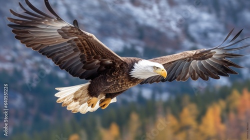 Majestic Bald Eagle in Flight. AI generated