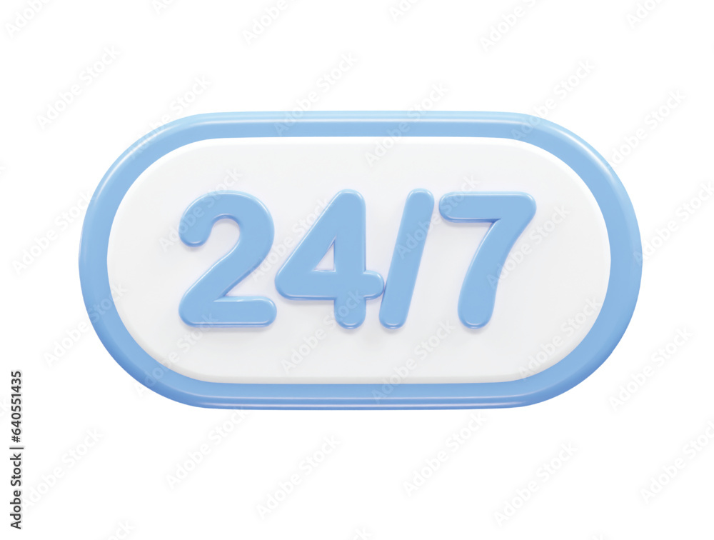 24/7 icon vector text effect illustration 24/7 icon vector text effect illustration