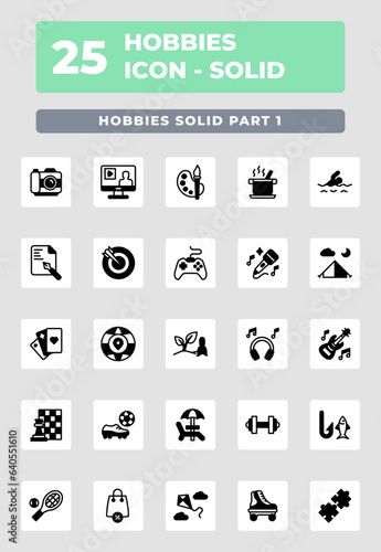hobbies icon glyph  style illustration