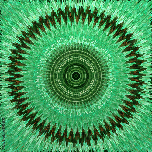 neon green wavy circular concentric design as square format