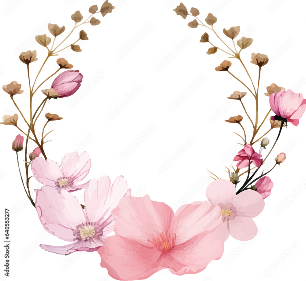 frame of pink flowers