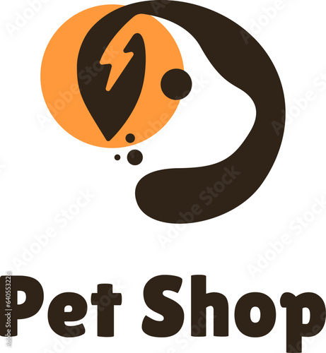 Pet care colorful glyph logo. Balanced nutrition. Puppy silhouette. Lightning bolt. Design element. Visual identity. Vector graphic. Perfect for corporate branding, dog supplement, petshop