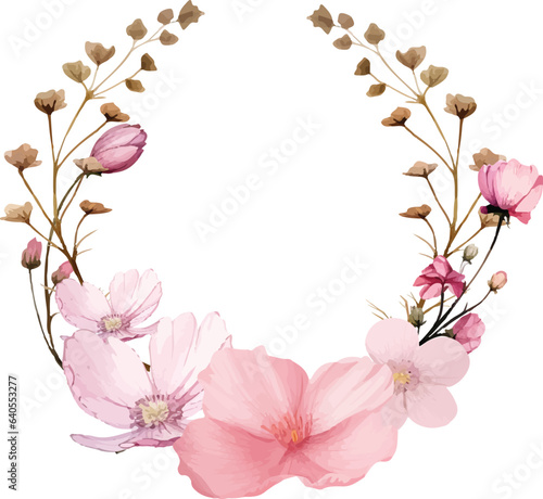 frame of pink flowers