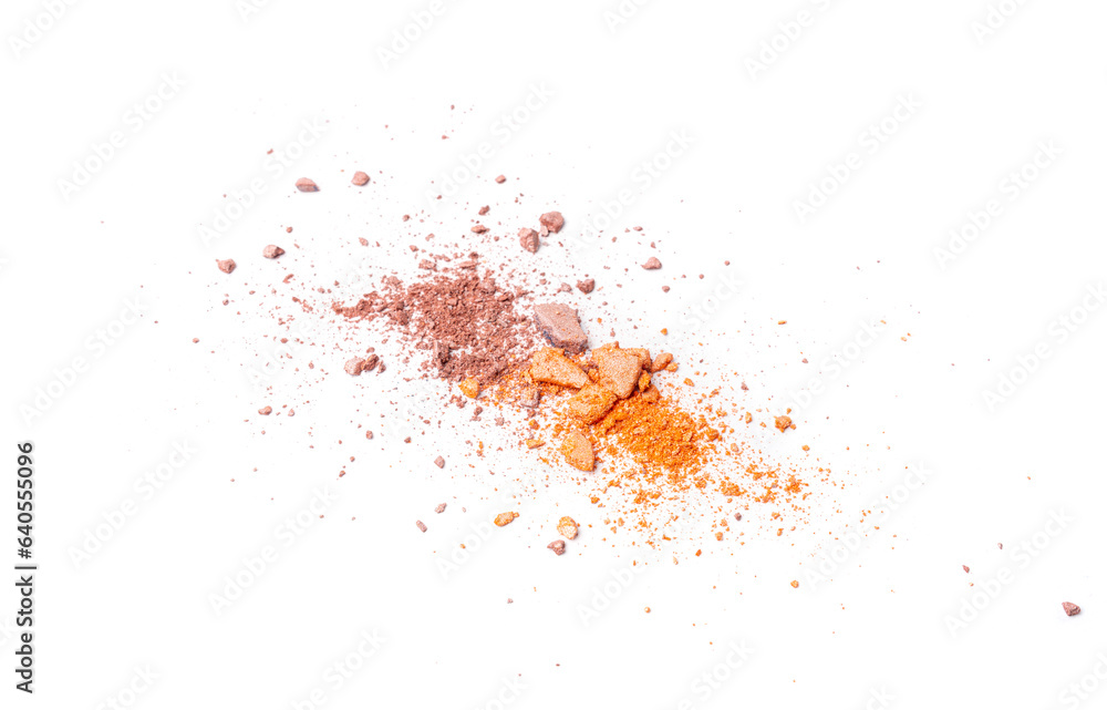 Broken Eye Shadow Isolated, Smashed Makeup Palette, Crushed Natural Glitter Pigment Texture Broken Eye Shadow Isolated, Smashed Makeup Palette, Crushed Natural Glitter Pigment Texture
