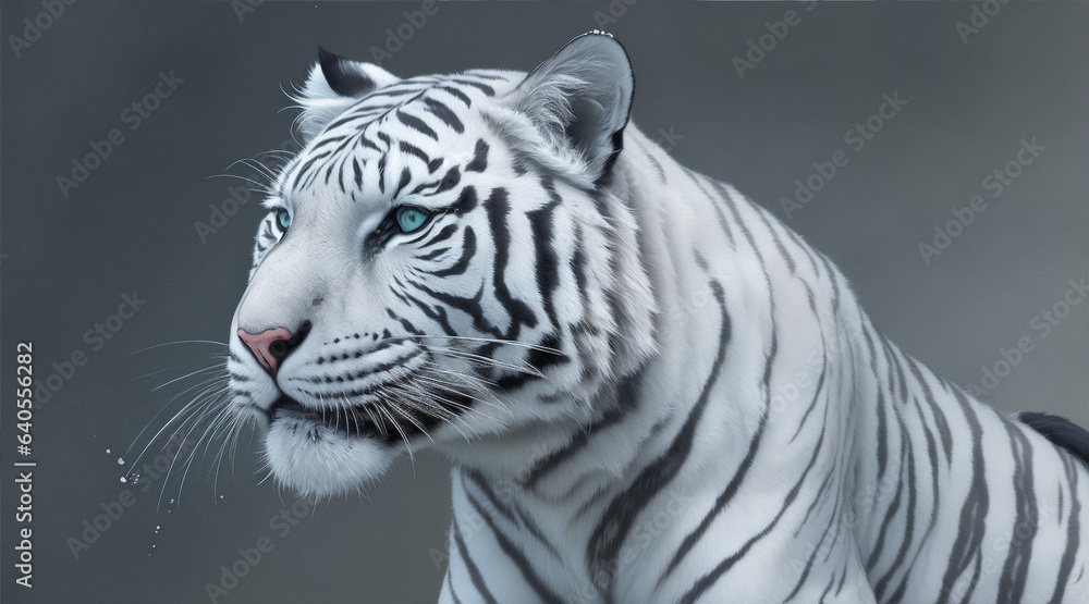 Obraz premium White tiger alcohol ink by Generative AI