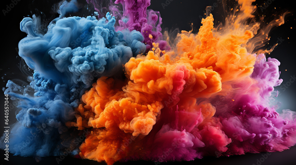 Fototapeta premium Paint in water , Colourful paint explosion