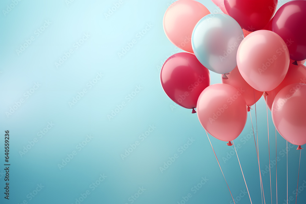 Bunch of colorful balloons isolated on blue background Bunch of colorful balloons isolated on blue background
