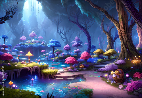 Fairy tale world fantasy landscape beautiful dream,Generative AI © LIUBOMYR
