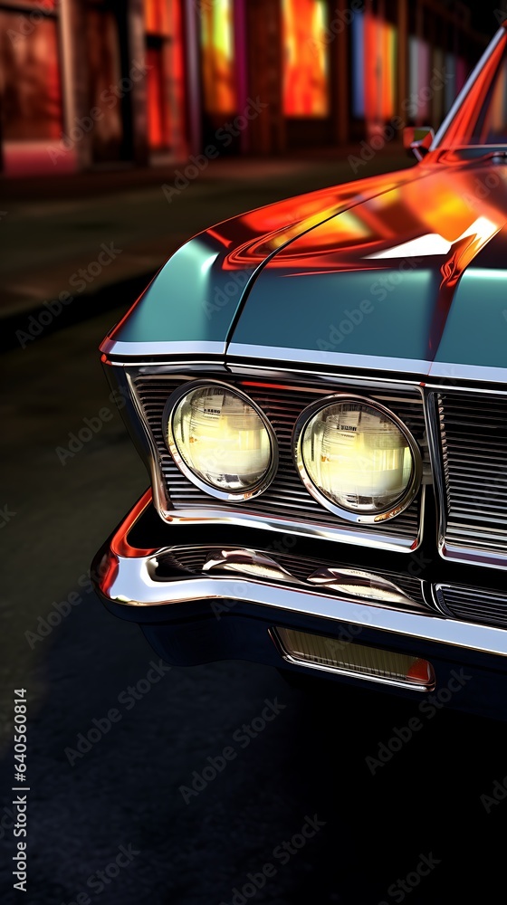 Vintage Super old style classic car headlight view wallpaper