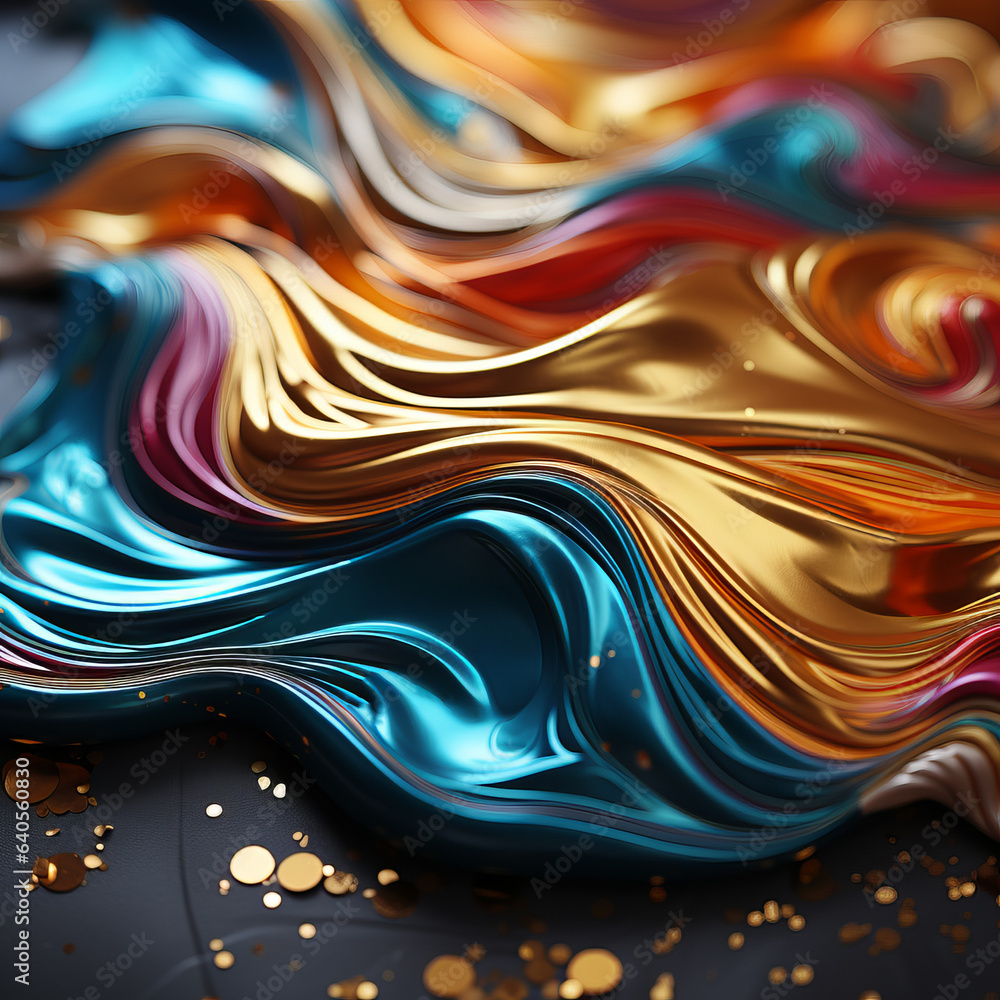 Melted Fabric Looking Colourful Gold Background Melted Fabric Looking Colourful Gold Background