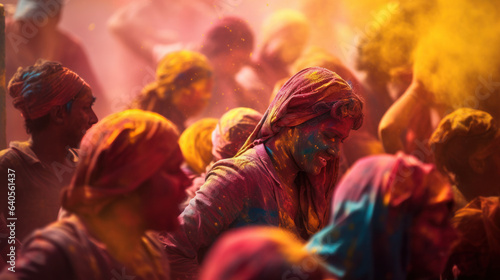 Close-up Holi celebration in India
