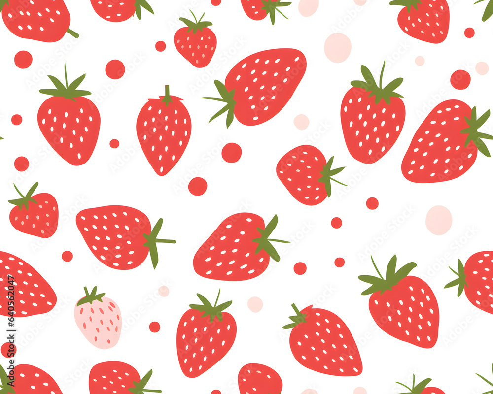 Strawberry watercolor hand drawn seamless pattern Strawberry watercolor hand drawn seamless pattern