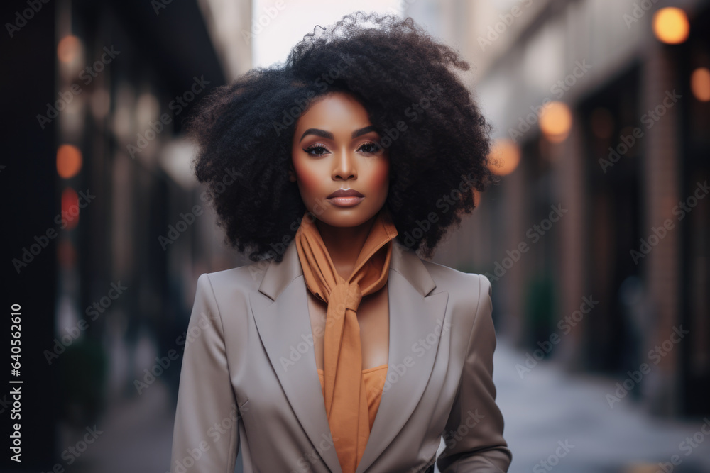 Closeup of an African American woman with a strong look Closeup of an African American woman with a strong look