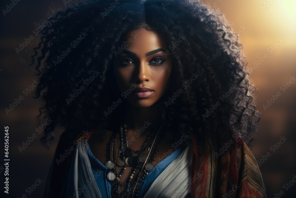 Closeup of an African American woman with a strong look Closeup of an African American woman with a strong look