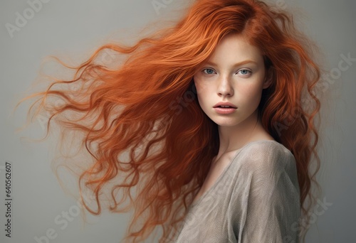 Beautiful woman with red hair