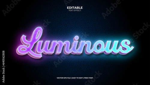 Luminous Modern editable text effect in background. Suitable for tourism promotional banner, brochure template etc.. Typography logo
