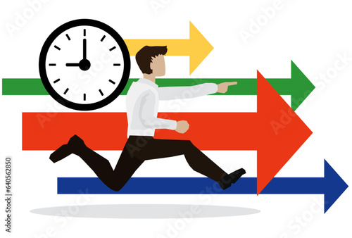 Business travelers are punctual ,The task has been completed, and a deadline has been established. ,work late, hurriedly moving along as planned