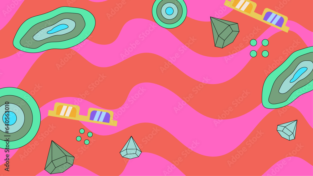 Bright geometric pattern in the style of the 80's 90's for the cover design, background, cover, fabric, fashion. Holiday repeating pattern Bright geometric pattern in the style of the 80's 90's for the cover design, background, cover, fabric, fashion. Holiday repeating pattern