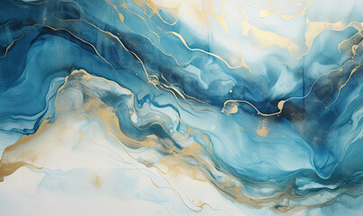 Texture of watercolor paint. Spreading golden paint out wallpaper. For banner, postcard, book illustration. Created with generative AI tools