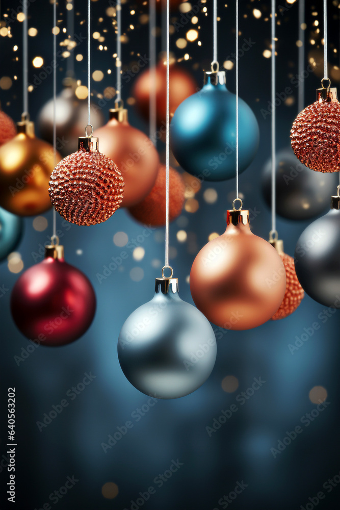 Christmas baubles on a dark blue background. Christmas baubles on a dark blue background.