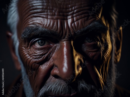 Portrait of elderly worker man photo
