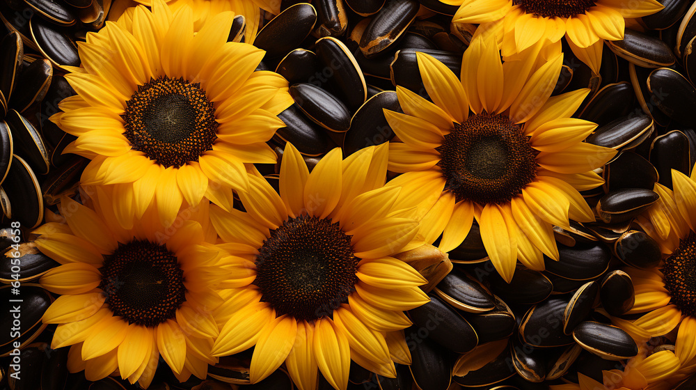 Sunflower and seeds background Sunflower and seeds background