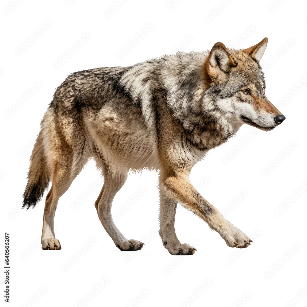 Fototapeta premium wolf looking isolated on white