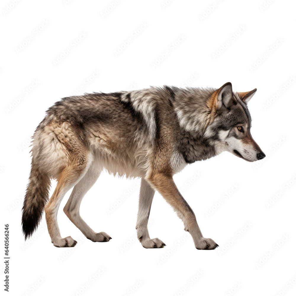 Fototapeta premium wolf looking isolated on white