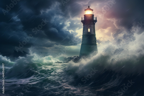The unwavering light directs vessels safely, a beacon of guidance and unwavering strength amidst uncertainty © Davivd