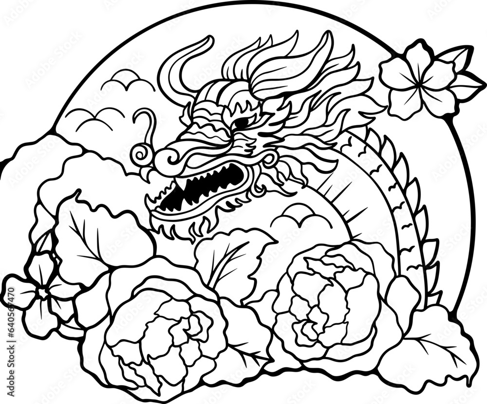 chinese dragon hand drawn zodiac year 2024 illustration chinese dragon hand drawn zodiac year 2024 illustration