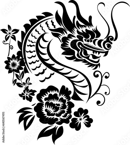 chinese dragon hand drawn zodiac year 2024 illustration