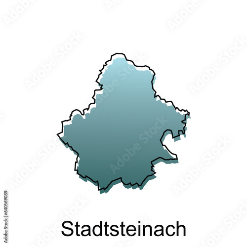 Stadtsteinach City Map Illustration Design, World Map International vector template with outline graphic