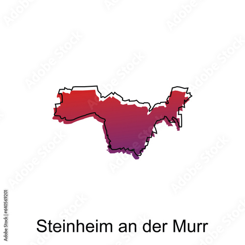 Map City of Steinheim An Der Murr. vector map of German Country design template with outline graphic sketch style isolated on white background photo