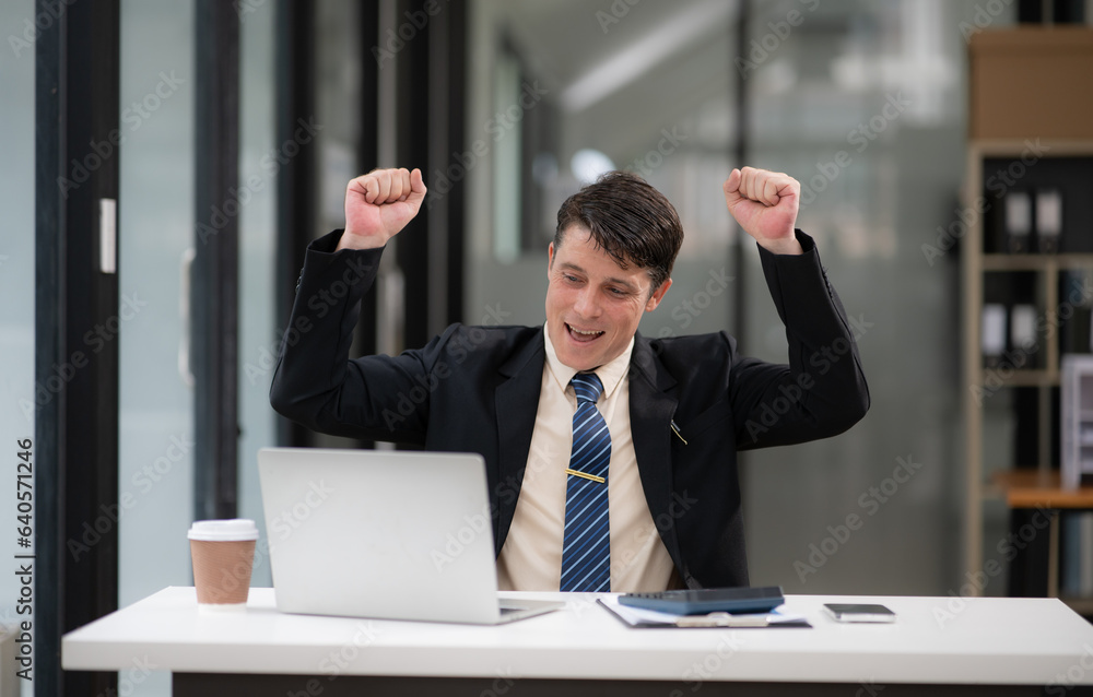 Businessman talking to customers online together at the office. Businessman talking to customers online together at the office.