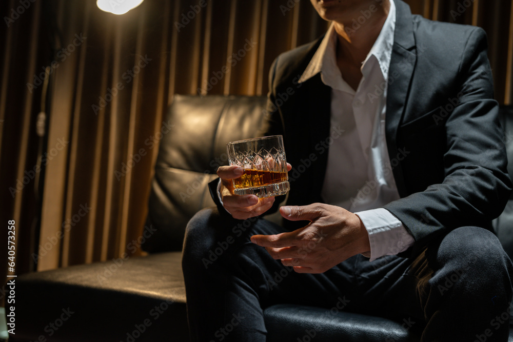 Businessmen in suits drinking Celebrate whiskey Businessmen in suits drinking Celebrate whiskey