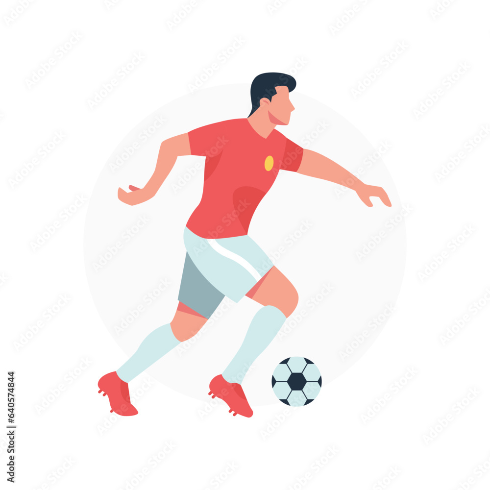 Soccer Sports Player Vector Illustration Soccer Player Dribbling the Ball