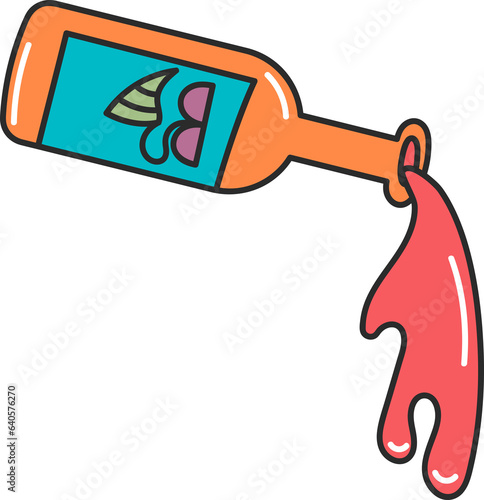 Groovy poison bottle illustration