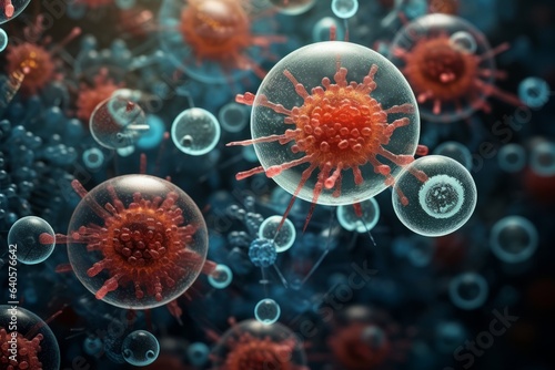 exploring the microscopic world of bacteria and virus cells  Generative AI