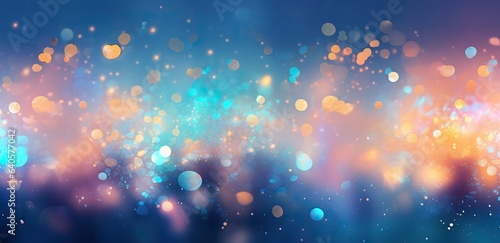 light blue bokeh background with lights and stars in the form of a shaped canvas light white and light beige Pale pink and light indigo add light  Christmas.