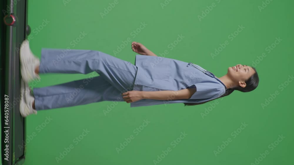 Full Body Of Side View Asian Female Doctor With Stethoscope Looking Around And Walking On Green Screen Background In The Hospital
Full Body Of Side View Asian Female Doctor With Stethoscope Looking Around And Walking On Green Screen Background In The Hospital