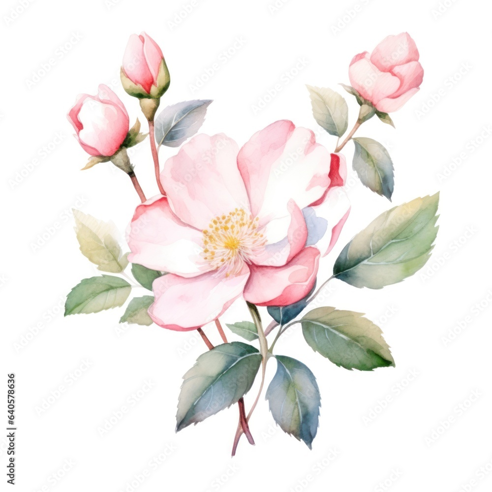 Fototapeta premium Watercolor illustration of wild roses