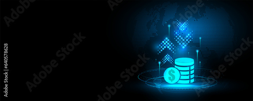 Abstract background image of investment money exchange technology concept